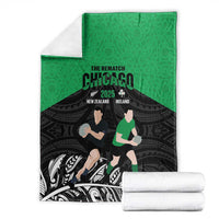 New Zealand and Ireland Rugby Blanket Chicago 2025 Go All Black Shamrocks LT14 - Polynesian Pride