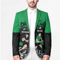 New Zealand and Ireland Rugby Custom Blazer Chicago 2025 Go All Black Shamrocks LT14 - Polynesian Pride