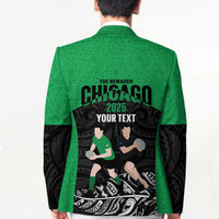 New Zealand and Ireland Rugby Custom Blazer Chicago 2025 Go All Black Shamrocks LT14 - Polynesian Pride