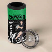 New Zealand and Ireland Rugby 4 in 1 Can Cooler Tumbler Chicago 2025 Go All Black Shamrocks LT14 - Polynesian Pride