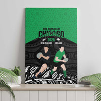 New Zealand and Ireland Rugby Canvas Wall Art Chicago 2025 Go All Black Shamrocks LT14 - Polynesian Pride