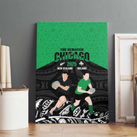 New Zealand and Ireland Rugby Canvas Wall Art Chicago 2025 Go All Black Shamrocks LT14 - Polynesian Pride
