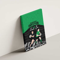 New Zealand and Ireland Rugby Canvas Wall Art Chicago 2025 Go All Black Shamrocks LT14 - Polynesian Pride