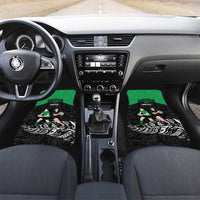 New Zealand and Ireland Rugby Custom Car Mats Chicago 2025 Go All Black Shamrocks LT14 Set 2pcs - Front Black - Polynesian Pride