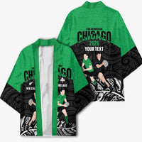 New Zealand and Ireland Rugby Custom Kimono Chicago 2025 Go All Black Shamrocks LT14 - Polynesian Pride