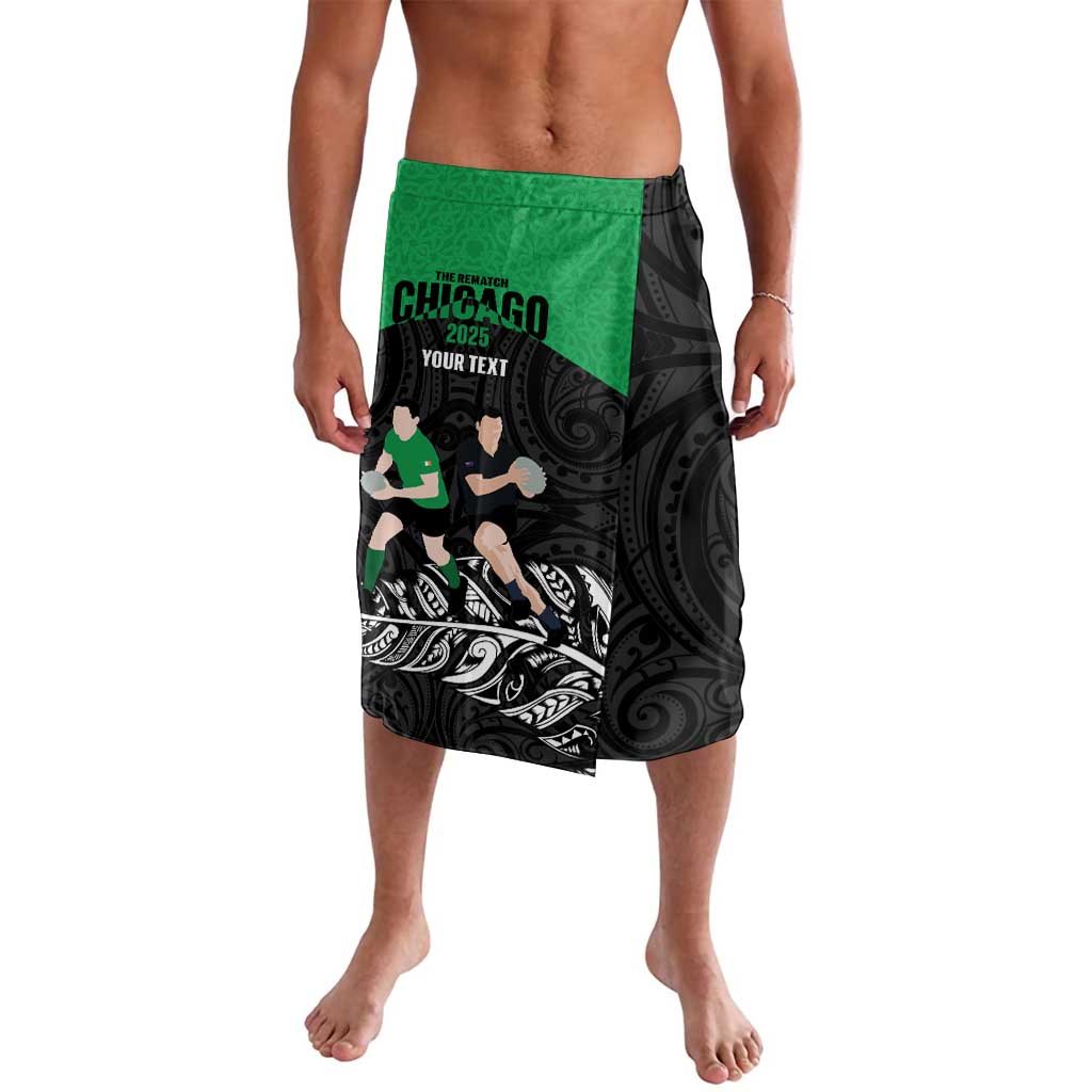 New Zealand and Ireland Rugby Custom Lavalava Chicago 2025 Go All Black Shamrocks - Polynesian Pride
