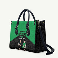 New Zealand and Ireland Rugby Leather Bag Chicago 2025 Go All Black Shamrocks LT14 Black - Polynesian Pride