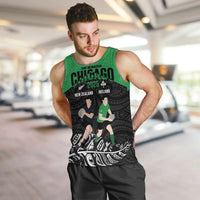 New Zealand and Ireland Rugby Custom Men Tank Top Chicago 2025 Go All Black Shamrocks LT14 Black - Polynesian Pride