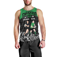 New Zealand and Ireland Rugby Custom Men Tank Top Chicago 2025 Go All Black Shamrocks LT14 - Polynesian Pride