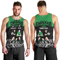 New Zealand and Ireland Rugby Custom Men Tank Top Chicago 2025 Go All Black Shamrocks LT14 - Polynesian Pride