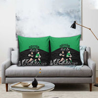 New Zealand and Ireland Rugby Pillow Cover Chicago 2025 Go All Black Shamrocks LT14 - Polynesian Pride