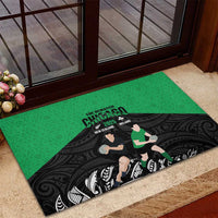 New Zealand and Ireland Rugby Rubber Doormat Chicago 2025 Go All Black Shamrocks LT14 - Polynesian Pride