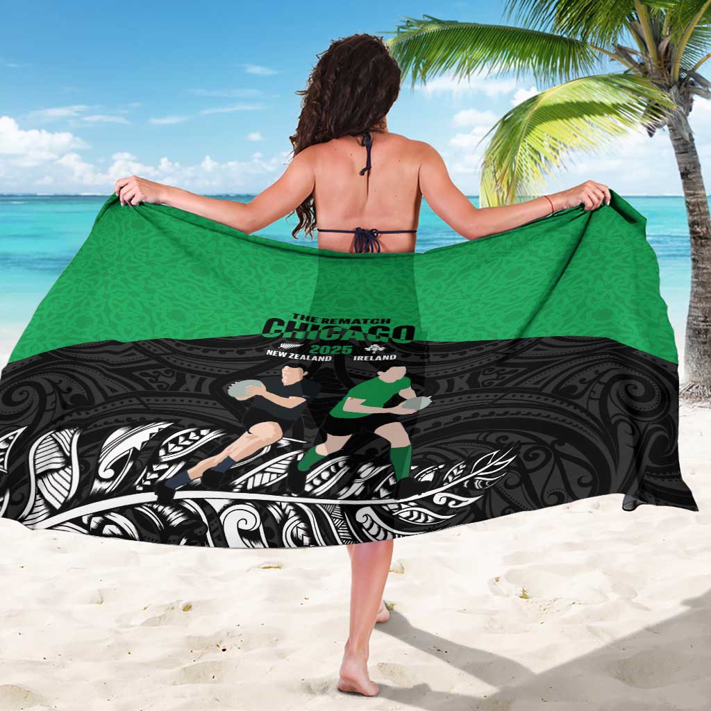 New Zealand and Ireland Rugby Sarong Chicago 2025 Go All Black Shamrocks LT14 - Polynesian Pride