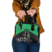 New Zealand and Ireland Rugby Shoulder Handbag Chicago 2025 Go All Black Shamrocks LT14 One Size Black - Polynesian Pride