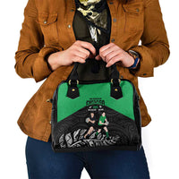 New Zealand and Ireland Rugby Shoulder Handbag Chicago 2025 Go All Black Shamrocks LT14 - Polynesian Pride