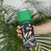 New Zealand and Ireland Rugby Skinny Tumbler Chicago 2025 Go All Black Shamrocks LT14 - Polynesian Pride
