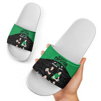 New Zealand and Ireland Rugby Slide Sandals Chicago 2025 Go All Black Shamrocks LT14 - Polynesian Pride