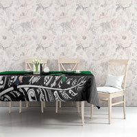 New Zealand and Ireland Rugby Tablecloth Chicago 2025 Go All Black Shamrocks - Polynesian Pride