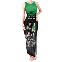 New Zealand and Ireland Rugby Custom Tank Maxi Dress Chicago 2025 Go All Black Shamrocks LT14 Women Black - Polynesian Pride