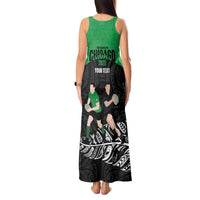 New Zealand and Ireland Rugby Custom Tank Maxi Dress Chicago 2025 Go All Black Shamrocks LT14 - Polynesian Pride