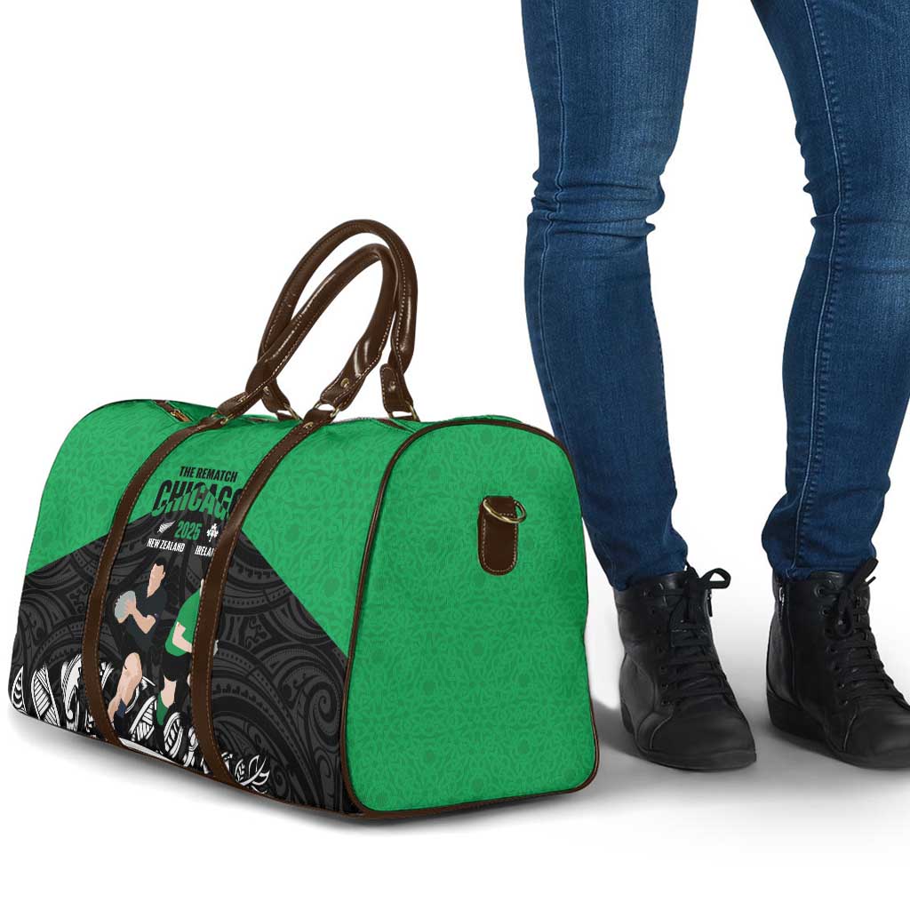 New Zealand and Ireland Rugby Travel Bag Chicago 2025 Go All Black Shamrocks LT14 - Polynesian Pride