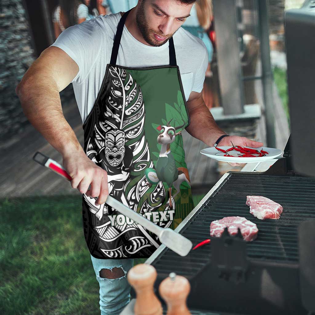 New Zealand and South Africa Rugby Custom Apron Maori Tiki Fern Springboks Kente Pattern LT14 - Polynesian Pride