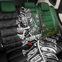 New Zealand and South Africa Rugby Custom Back Car Seat Cover Maori Tiki Fern Springboks Kente Pattern LT14 - Polynesian Pride