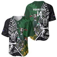 New Zealand and South Africa Rugby Custom Baseball Jersey Maori Tiki Fern Springboks Kente Pattern LT14 - Polynesian Pride