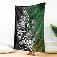 New Zealand and South Africa Rugby Custom Blanket Maori Tiki Fern Springboks Kente Pattern LT14 - Polynesian Pride