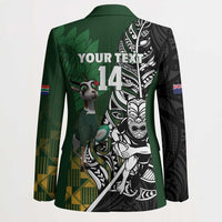 New Zealand and South Africa Rugby Custom Blazer Maori Tiki Fern Springboks Kente Pattern LT14 - Polynesian Pride