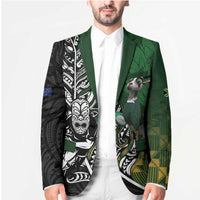 New Zealand and South Africa Rugby Custom Blazer Maori Tiki Fern Springboks Kente Pattern LT14 - Polynesian Pride