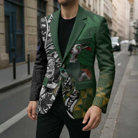 New Zealand and South Africa Rugby Custom Blazer Maori Tiki Fern Springboks Kente Pattern LT14 - Polynesian Pride