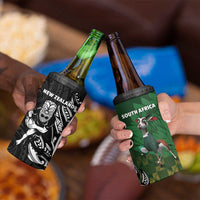New Zealand and South Africa Rugby 4 in 1 Can Cooler Tumbler Maori Tiki Fern Springboks Kente Pattern LT14 - Polynesian Pride