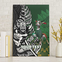 New Zealand and South Africa Rugby Custom Canvas Wall Art Maori Tiki Fern Springboks Kente Pattern LT14 Without Frame Green - Polynesian Pride