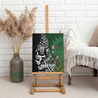 New Zealand and South Africa Rugby Custom Canvas Wall Art Maori Tiki Fern Springboks Kente Pattern LT14 - Polynesian Pride