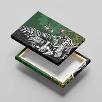 New Zealand and South Africa Rugby Custom Canvas Wall Art Maori Tiki Fern Springboks Kente Pattern LT14 - Polynesian Pride