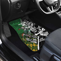 New Zealand and South Africa Rugby Custom Car Mats Maori Tiki Fern Springboks Kente Pattern LT14 - Polynesian Pride