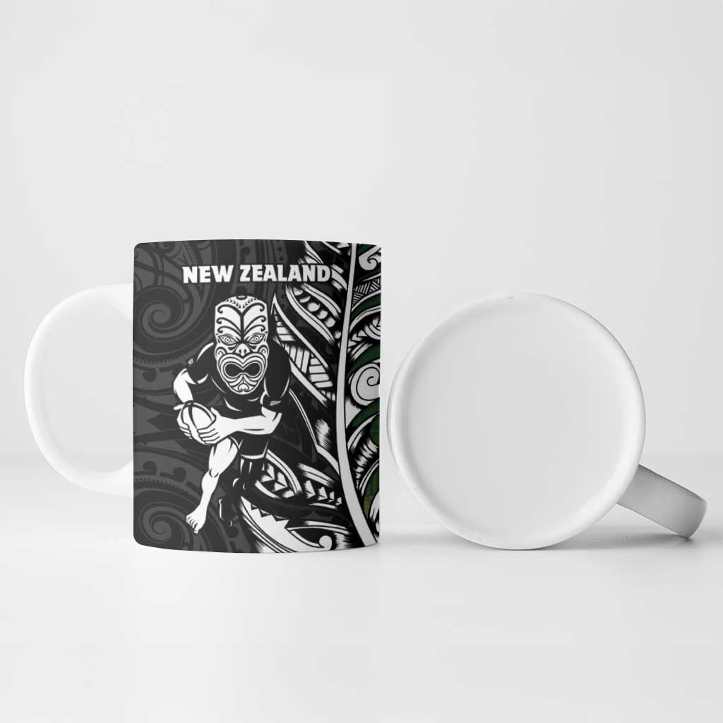 New Zealand and South Africa Rugby Ceramic Mug Maori Tiki Fern Springboks Kente Pattern LT14 - Polynesian Pride