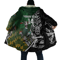 New Zealand and South Africa Rugby Custom Cloak Maori Tiki Fern Springboks Kente Pattern LT14 - Polynesian Pride