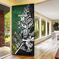 New Zealand and South Africa Rugby Custom Door Cover Maori Tiki Fern Springboks Kente Pattern LT14 - Polynesian Pride