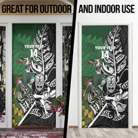 New Zealand and South Africa Rugby Custom Door Cover Maori Tiki Fern Springboks Kente Pattern LT14 - Polynesian Pride