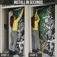 New Zealand and South Africa Rugby Custom Door Cover Maori Tiki Fern Springboks Kente Pattern LT14 - Polynesian Pride