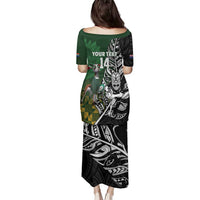 New Zealand and South Africa Rugby Custom Family Matching Puletasi and Hawaiian Shirt Maori Tiki Fern Springboks Kente Pattern LT14 - Polynesian Pride