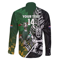 New Zealand and South Africa Rugby Custom Family Matching Summer Maxi Dress and Hawaiian Shirt Maori Tiki Fern Springboks Kente Pattern LT14 - Polynesian Pride