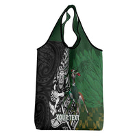 New Zealand and South Africa Rugby Custom Grocery Bag Maori Tiki Fern Springboks Kente Pattern LT14 - Polynesian Pride