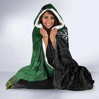 New Zealand and South Africa Rugby Custom Hooded Blanket Maori Tiki Fern Springboks Kente Pattern LT14 - Polynesian Pride