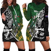New Zealand and South Africa Rugby Custom Hoodie Dress Maori Tiki Fern Springboks Kente Pattern LT14 - Polynesian Pride