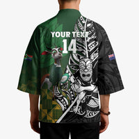 New Zealand and South Africa Rugby Custom Kimono Maori Tiki Fern Springboks Kente Pattern LT14 - Polynesian Pride