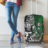 New Zealand and South Africa Rugby Custom Luggage Cover Maori Tiki Fern Springboks Kente Pattern - Polynesian Pride