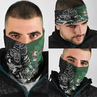 New Zealand and South Africa Rugby Custom Neck Gaiter Maori Tiki Fern Springboks Kente Pattern LT14 - Polynesian Pride